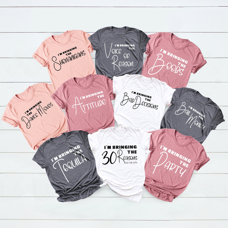 30th Birthday Party Shirts, 30 Reason For The Party, Matching Friend Group T-Shirts, Customized Clothing, Funny Birthday Gifts, Birthday Tee - 4.jpg