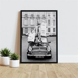 designer shopping trip poster print canvas, luxury designer fashion wall art decor photography premium quality picture h
