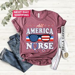 all american nurse shirt, 4th of july nurse shirt, nurse gif