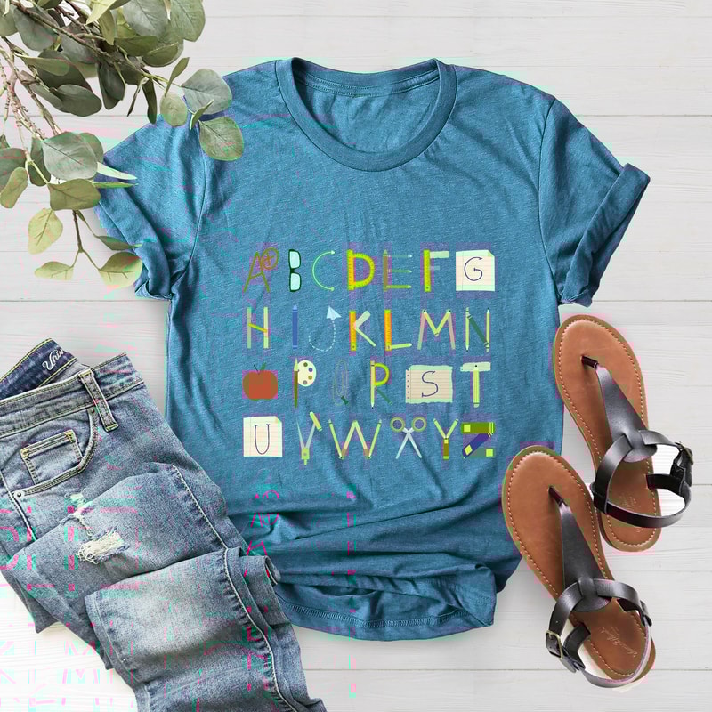 Alphabet Doodle Teacher Shirt, Kindergarten Teacher Shirt, Gift For Teacher, School Shirt, Teacher Shirt, ABC Teacher T-shirt, Fall Teacher - 3.jpg