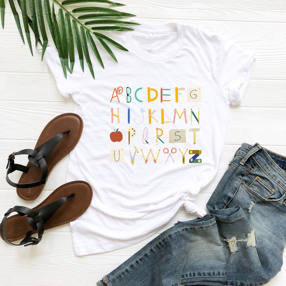 Alphabet Doodle Teacher Shirt, Kindergarten Teacher Shirt, Gift For Teacher, School Shirt, Teacher Shirt, ABC Teacher T-shirt, Fall Teacher - 4.jpg