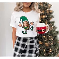custom face elf shirts, custom face christmas shirt, ugly christmas shirt, christmas family party shirt, funny custom fa