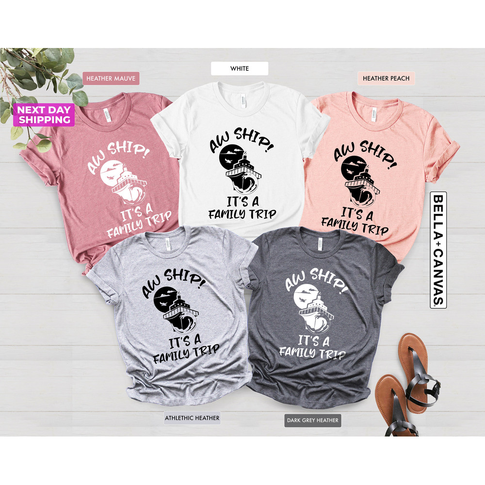 Aw Ship, It's a Family Trip, Cruise Shirts, Family Cruise Shirts, Unisex Graphic Tee, Summer Matching, Family Vacation, Adult and Children - 2.jpg