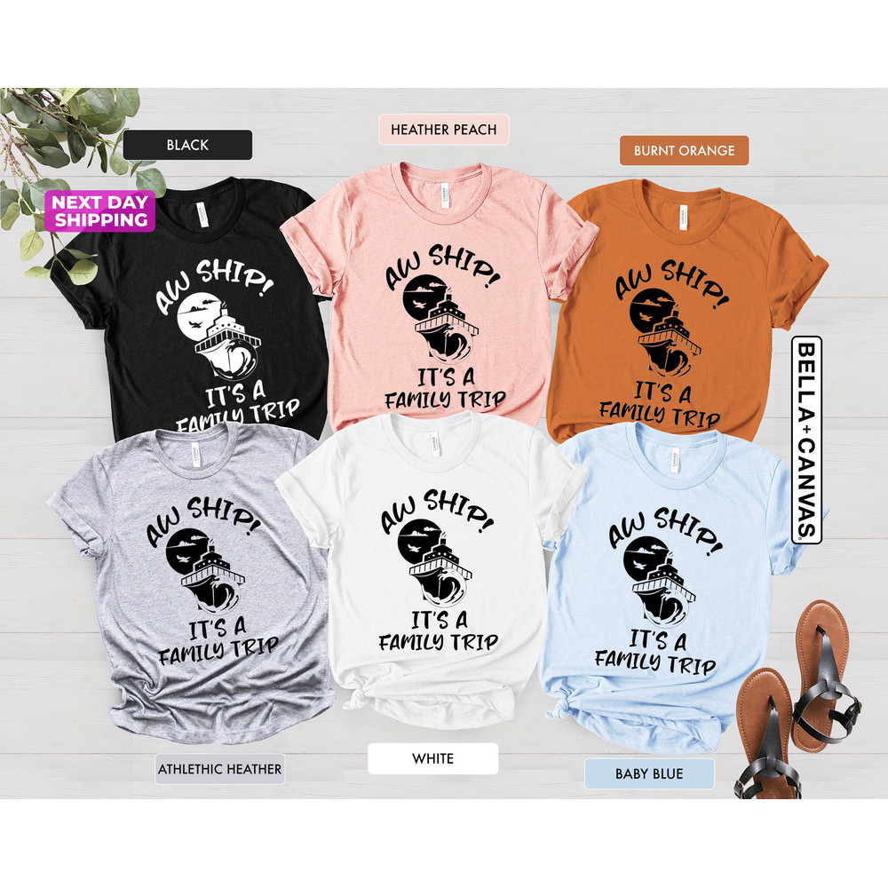 Aw Ship, It's a Family Trip, Cruise Shirts, Family Cruise Shirts, Unisex Graphic Tee, Summer Matching, Family Vacation, Adult and Children - 5.jpg