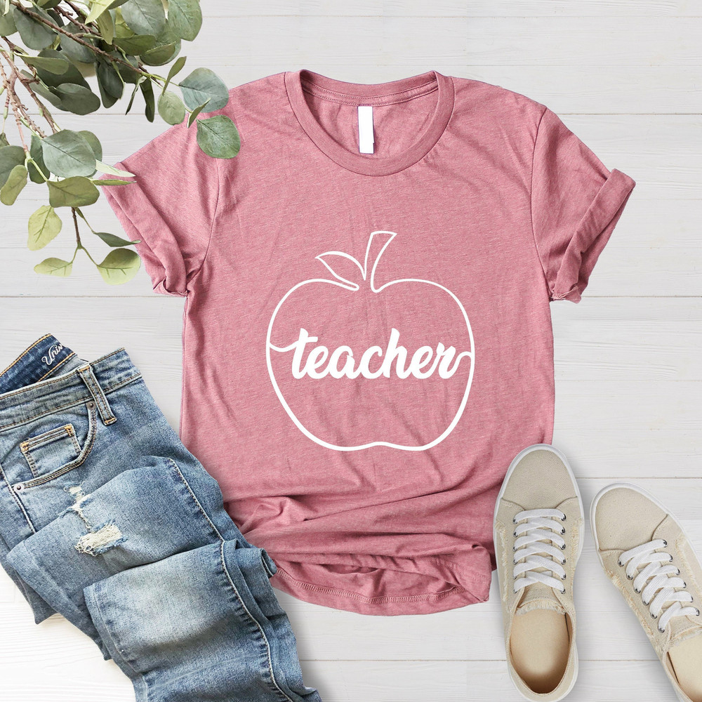Back to School Teacher T-Shirt, Cute Teacher Shirt, Apple Teacher Shirt, Gift for Teachers, Kindergarten Teacher, First Grade Shirt - 1.jpg