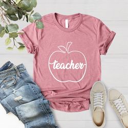 back to school teacher t-shirt, cute teacher shirt, apple te