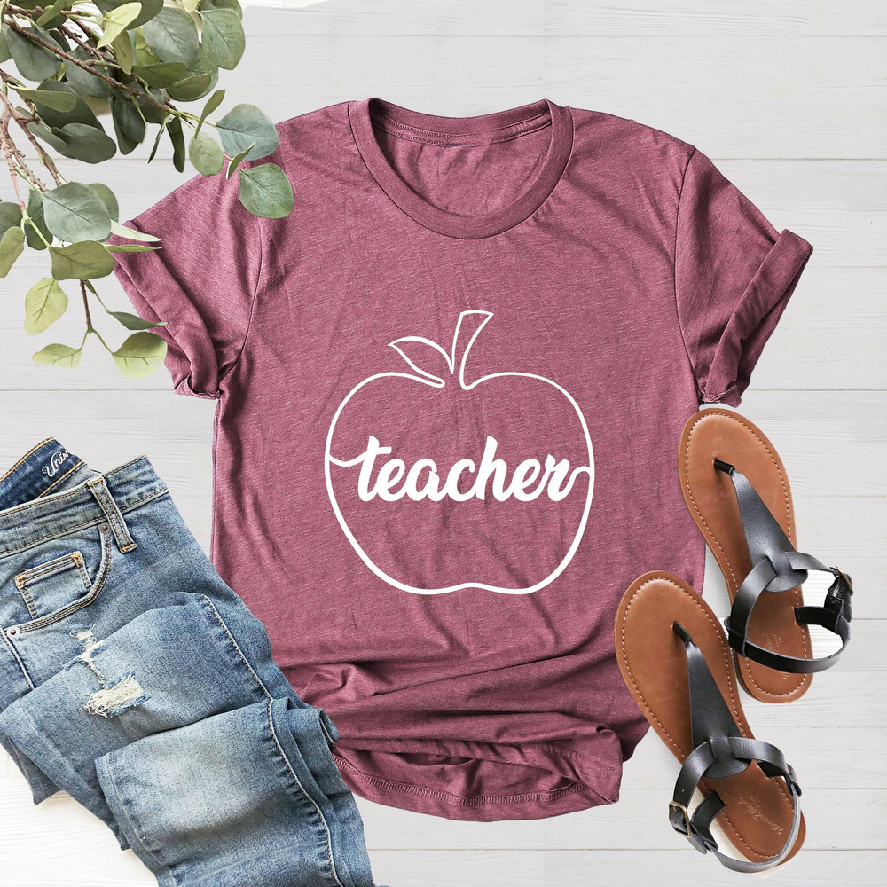 Back to School Teacher T-Shirt, Cute Teacher Shirt, Apple Teacher Shirt, Gift for Teachers, Kindergarten Teacher, First Grade Shirt - 3.jpg