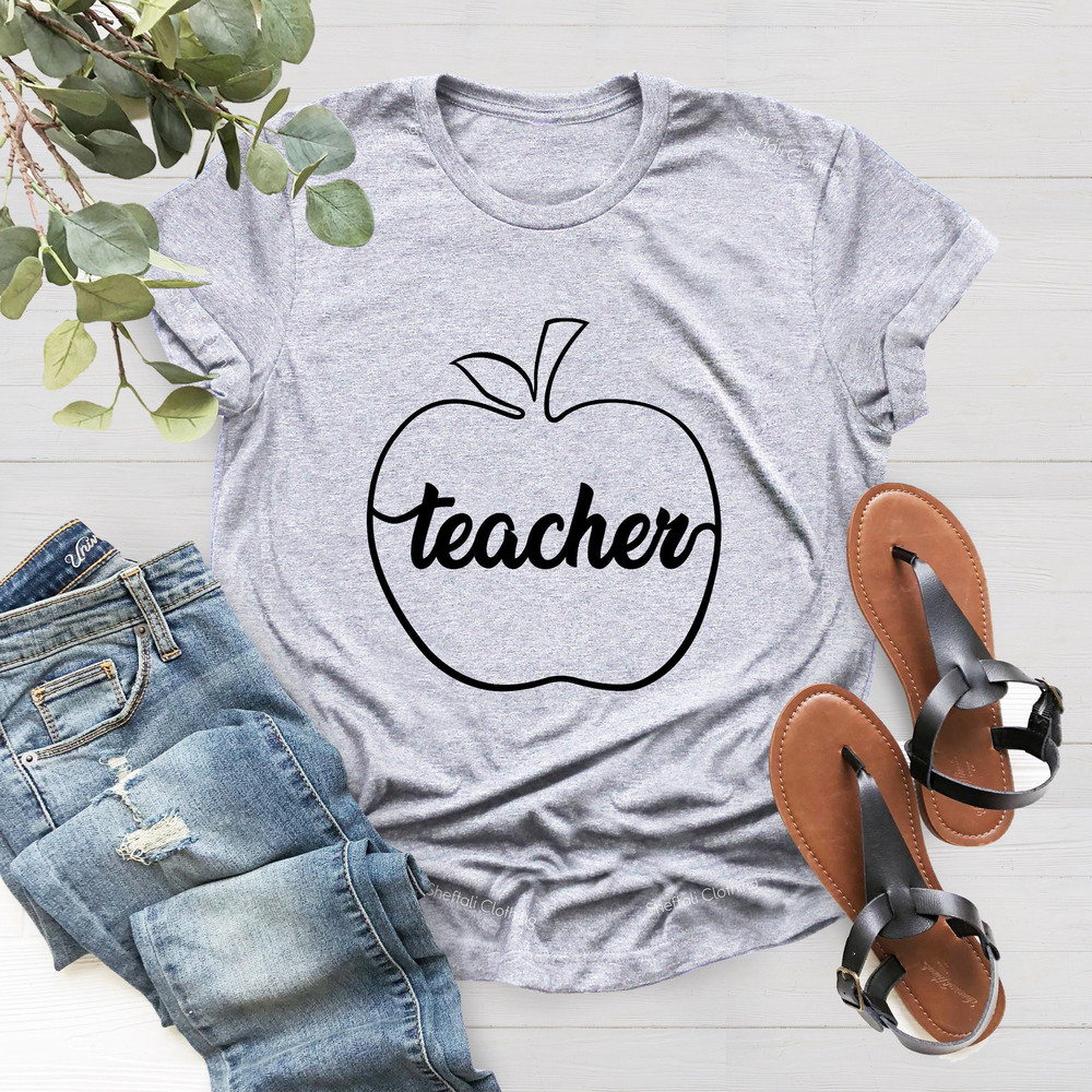 Back to School Teacher T-Shirt, Cute Teacher Shirt, Apple Teacher Shirt, Gift for Teachers, Kindergarten Teacher, First Grade Shirt - 4.jpg