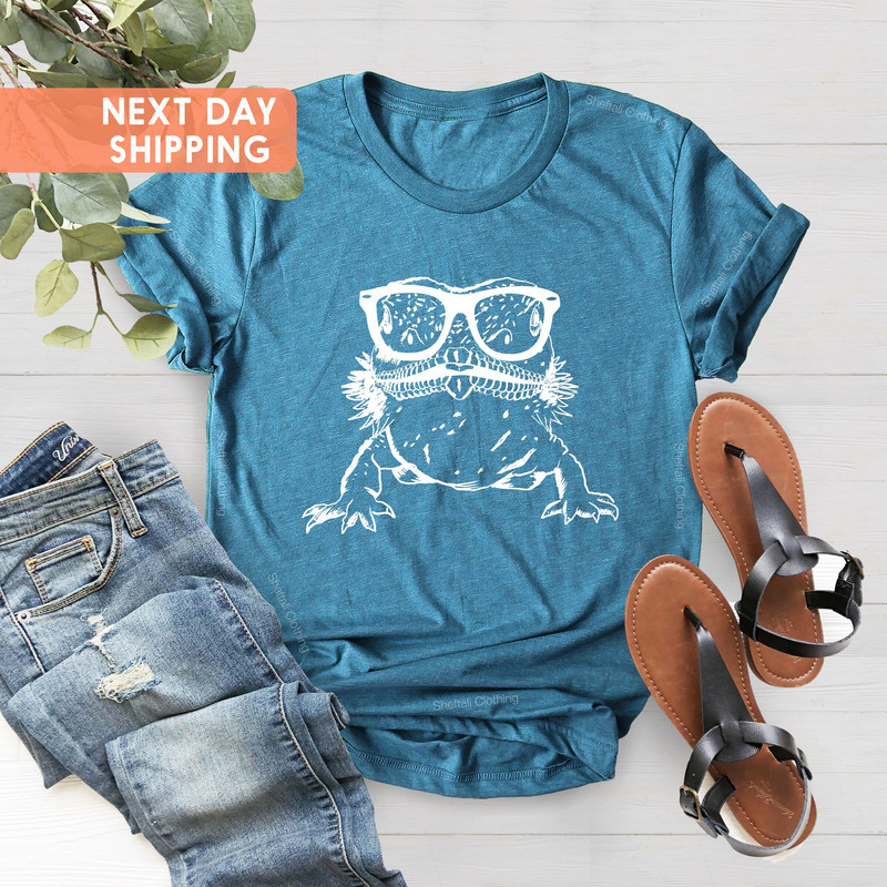 Bearded Dragon Shirt, Nerdy Glasses Animal T-Shirt, Pet Bearded Dragon Lover, Christmas Gift For Her, Cute Bearded Dragon Owner Gift - 4.jpg