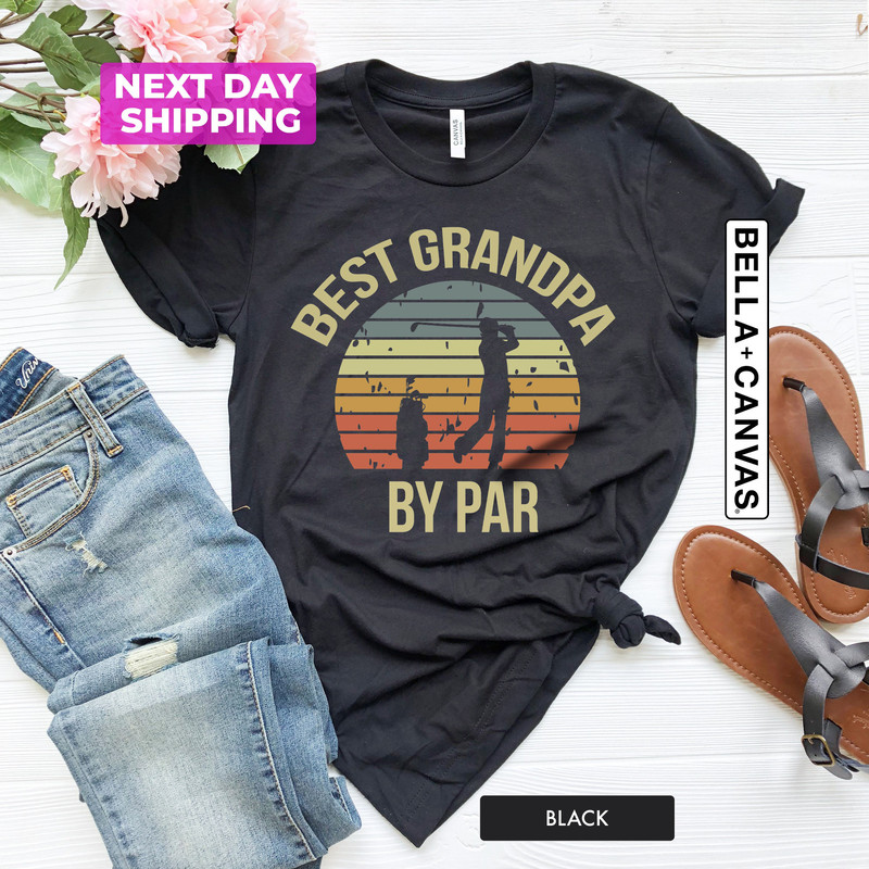 Best Grandpa By Par Shirt for Men, Grandpa Golf Shirts, Golfer Gift, Christmas Gifts from Grandson Granddaughter, Golfing Grandpa Tshirt - 3.jpg