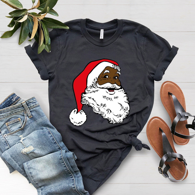 Black Santa Claus Shirt, African American Christmas Tee, Black Santa Claus Tee, African American Santa Shirt, Xmas Gift Shirt, Christmas Tee - 1.jpg