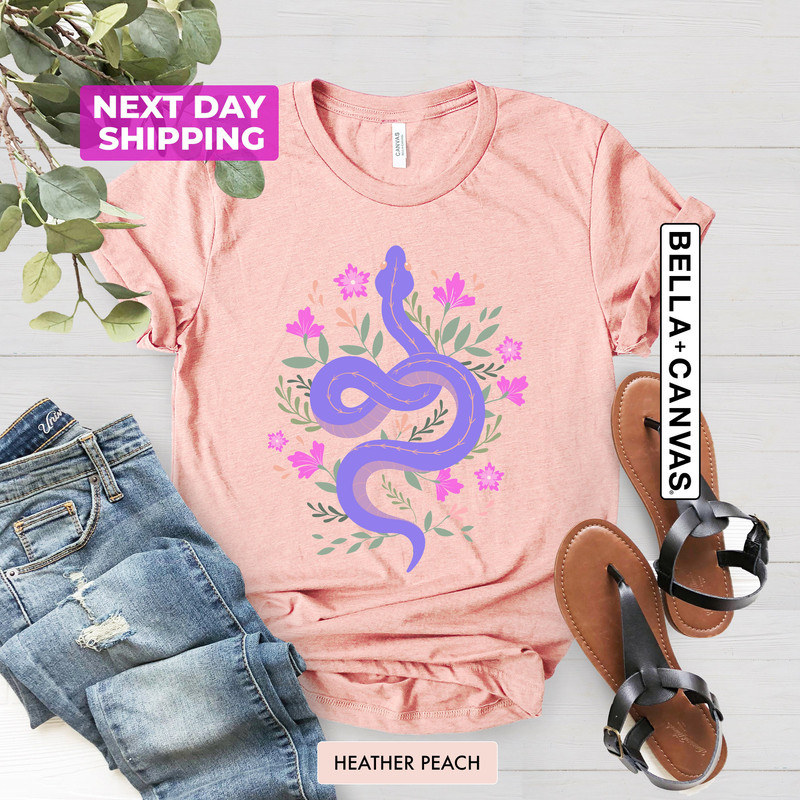 Boho Snake Shirt, Wildflowers Shirt, Ladies Shirts, Boho Shirt, Boho Celestial Shirt, Floral Shirt, Moon Shirt, Animal Shirt, Gift for Women - 2.jpg