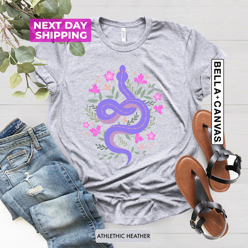 Boho Snake Shirt, Wildflowers Shirt, Ladies Shirts, Boho Shirt, Boho Celestial Shirt, Floral Shirt, Moon Shirt, Animal Shirt, Gift for Women - 4.jpg