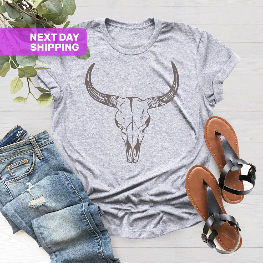 Boho Cow Skull Shirt, Cowgirl Shirt, Skull Shirt, Southwest Shirt, Howdy Shirt, Wild West Shirt, Western Graphic Tee - 5.jpg