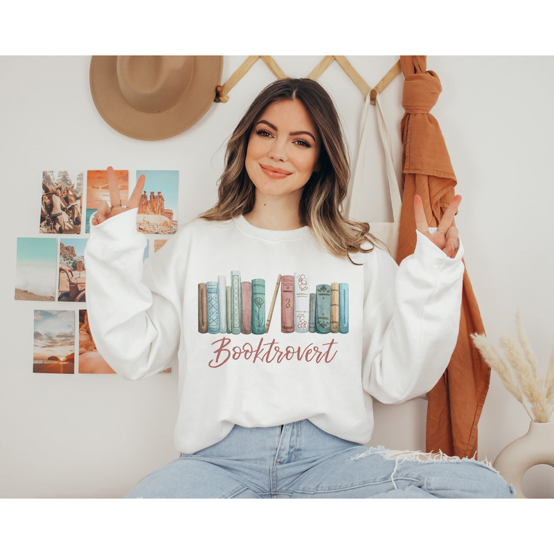 Booktrovert Sweatshirt, Librarian Teacher Bookish T-Shirt, Book Lover Sweatshirt, Cute Book Lover T-Shirt, Gift For Book Lover Teacher Shirt - 2.jpg