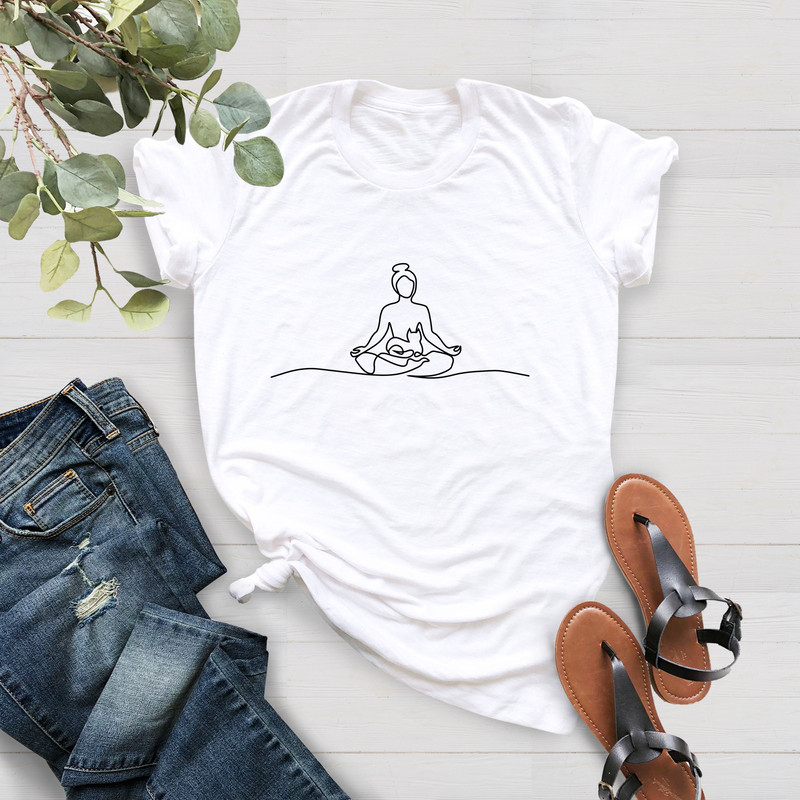 Cat and Yoga Shirt, Cute Yoga Gift Shirt, Namaste Shirt, Gift for Cat Yoga Lover, Meditation Shirt, Gift Shirt for Yogi, Yoga Shirt Funny - 4.jpg