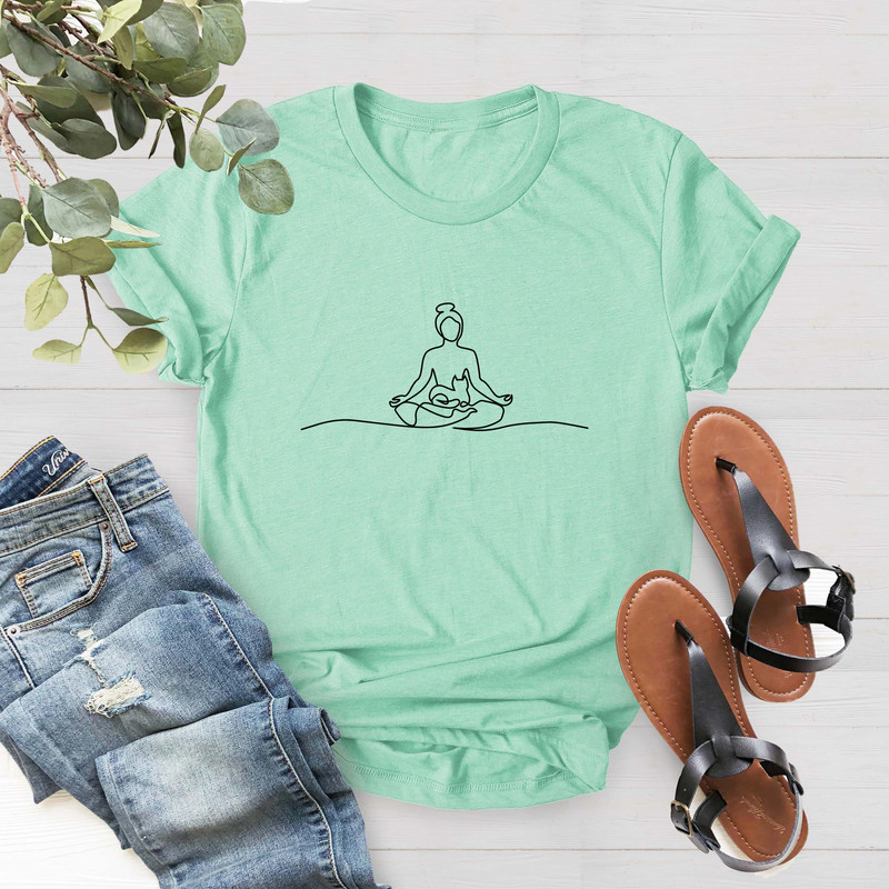 Cat and Yoga Shirt, Cute Yoga Gift Shirt, Namaste Shirt, Gift for Cat Yoga Lover, Meditation Shirt, Gift Shirt for Yogi, Yoga Shirt Funny - 5.jpg