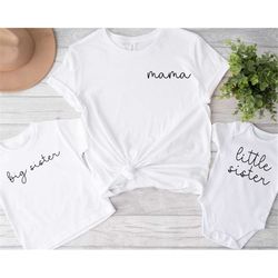 big sister shirt, little sister shirt, mother's day gift, family matching tee, mommy and me shirts, sibling shirts, mama