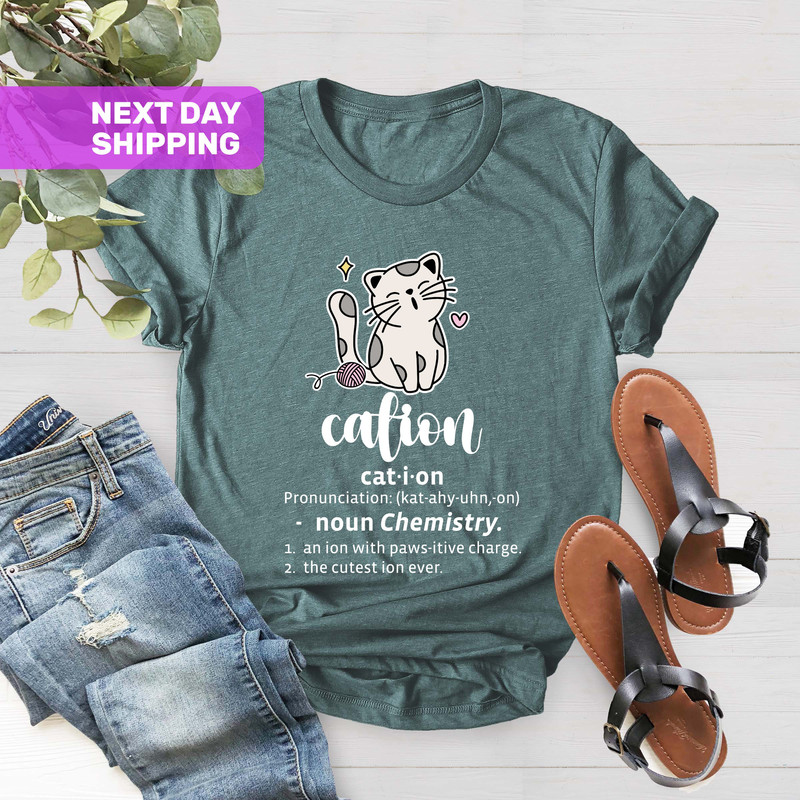 Cation, Funny Cat Shirt, Cat T-Shirt, Kitten T-Shirt, Chemistry Gift Cat Owner Shirt, Cat Lover Gift, Science Shirt, Chemistry Shirt - 3.jpg