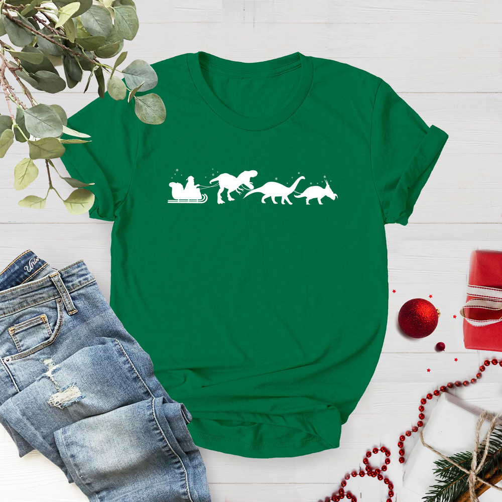 Christmas Dinosaurs Sleigh Ride Shirt, Boy's Xmas Gift, Funny Christmas Shirt, 2023 Christmas, Family Christmas Shirt, Funny Christmas Gift - 4.jpg