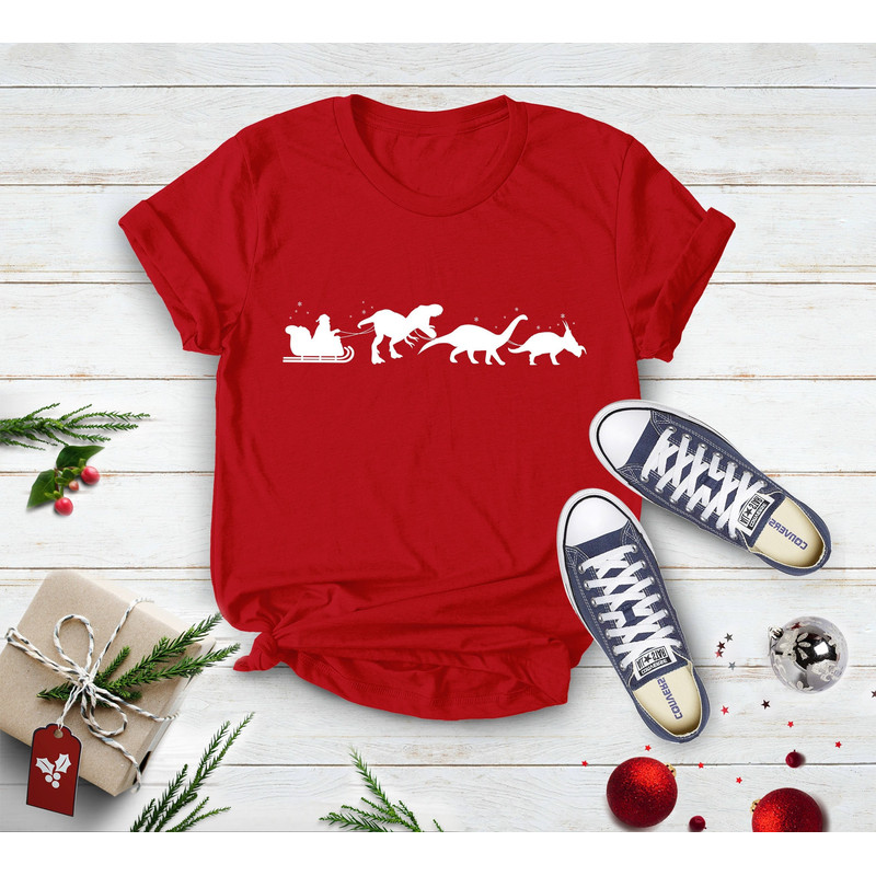 Christmas Dinosaurs Sleigh Ride Shirt, Funny Christmas Shirt, Family Christmas Shirt, 2023 Christmas, Christmas Shirt, Boy's Xmas Gift - 1.jpg