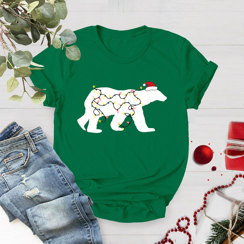 Christmas Polar Bear Lights Shirt, Christmas Family Tee, Christmas Shirt, Funny Christmas Shirt, Christmas Gift Shirt,Christmas Gift For Her - 1.jpg
