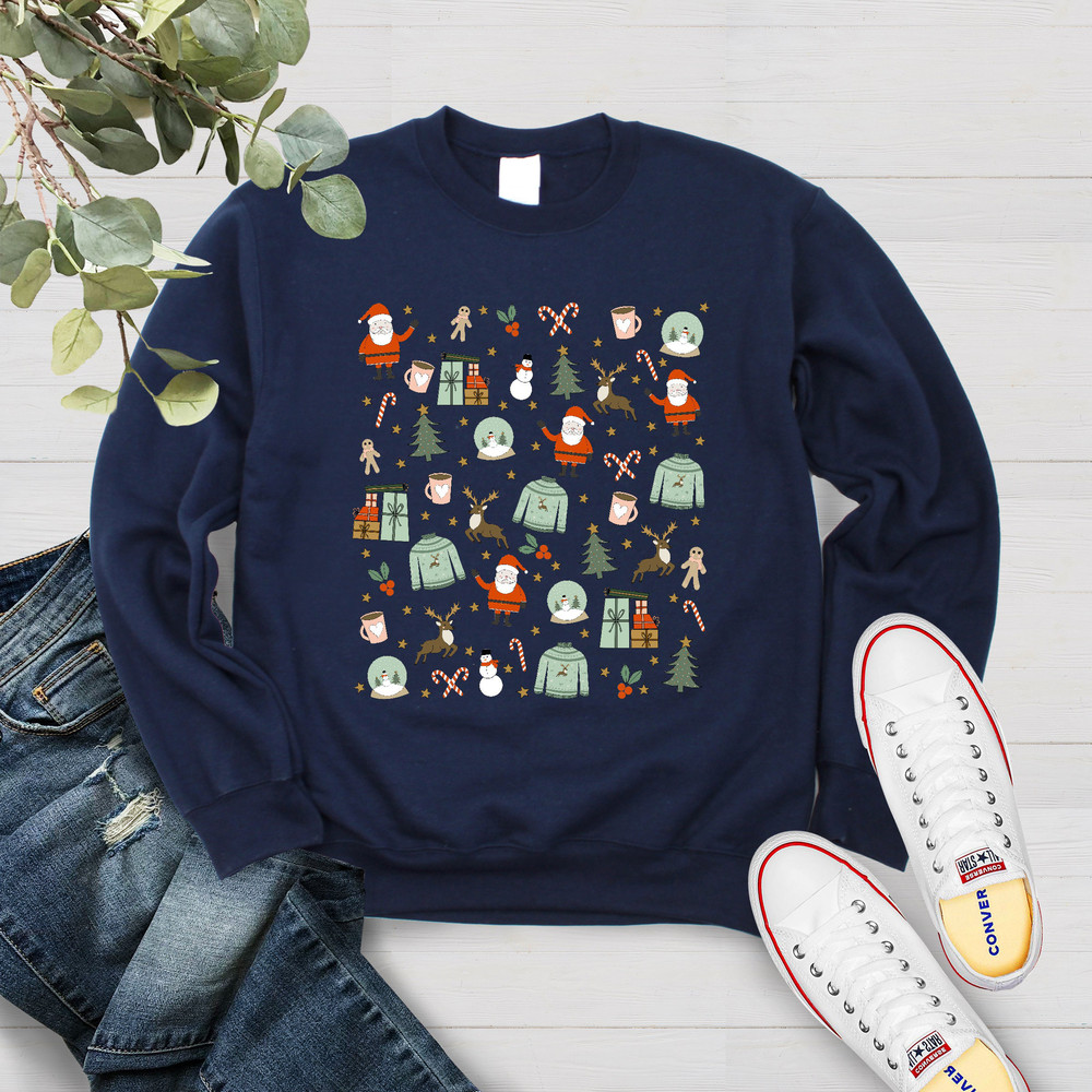 Christmas Sweatshirt, Holiday Shirt Little Things Favorite Doodles, Christmas Party Sweatshirt, Christmas Shirt for Women, Christmas Sweater - 5.jpg