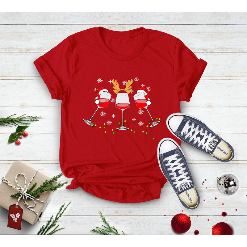 Christmas Wine Shirt, Christmas Santa Hat Shirt, Santa Wine Glass Shirt, Funny Wine Drinkers Christmas Gift, Christmas Holiday Season Shirt - 3.jpg