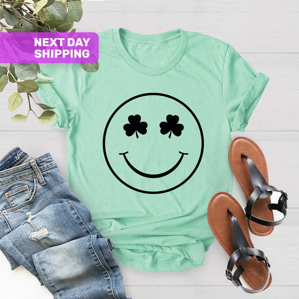 Clover Shamrock Smile St Patrick's Day Shirt, St Patrick's Day Gift, Holiday Shirt, St Patrick's Day Gift, Shamrock Shirt, Irish Shirt - 3.jpg