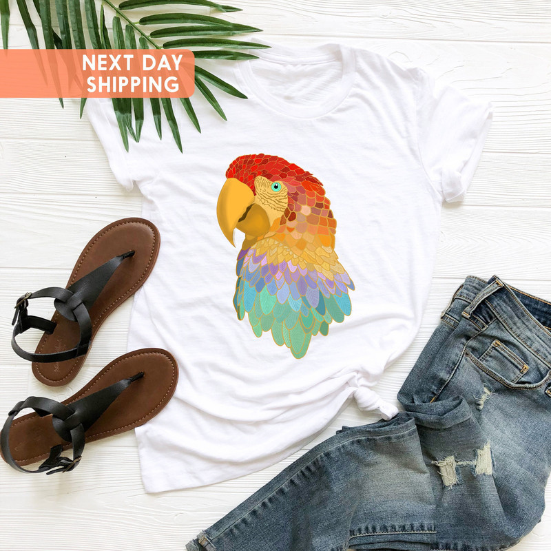 Colorful Parrot Shirt, Bird Shirt, Animal Shirt, Animal Lover Shirt, Parrot Gifts, Gift for Bird Lover, Parrot Design, Bird Lover Shirts - 2.jpg