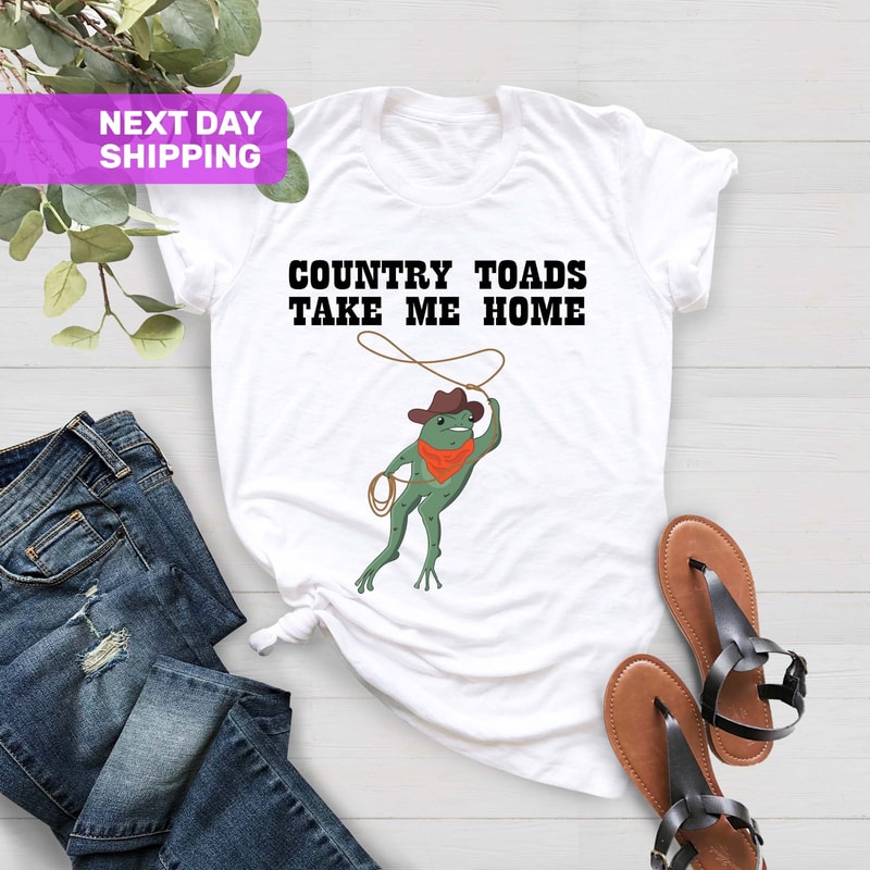 Cowboy Frog Tshirt, Toad Shirt, Cottagecore Froggy Tee, Animal Lover Shirt, Frog Lover shirt, Funny Shirt, Funny Western Froggy Shirt - 1.jpg