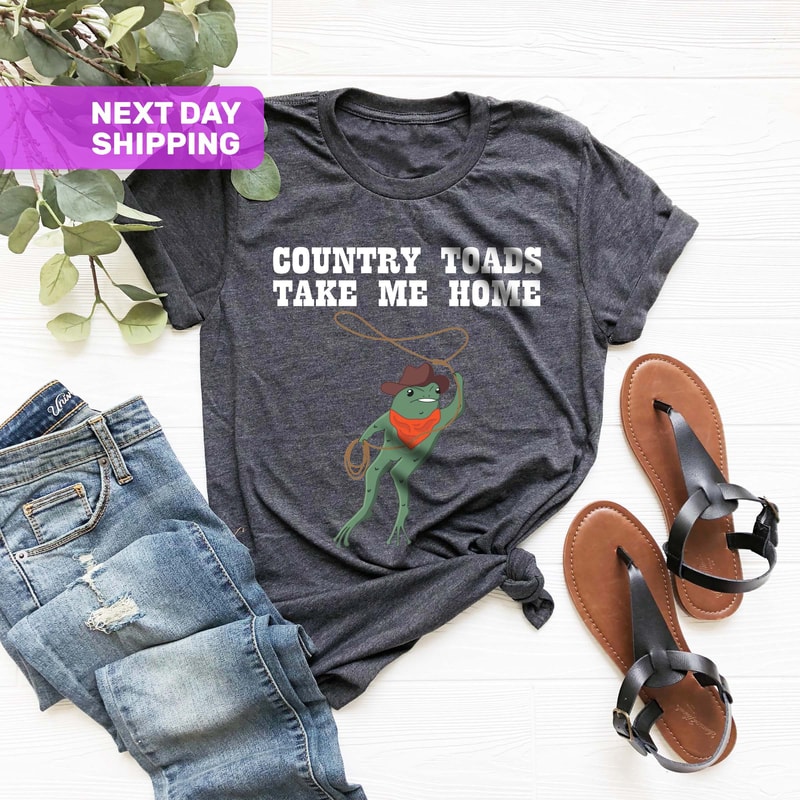 Cowboy Frog Tshirt, Toad Shirt, Cottagecore Froggy Tee, Animal Lover Shirt, Frog Lover shirt, Funny Shirt, Funny Western Froggy Shirt - 3.jpg