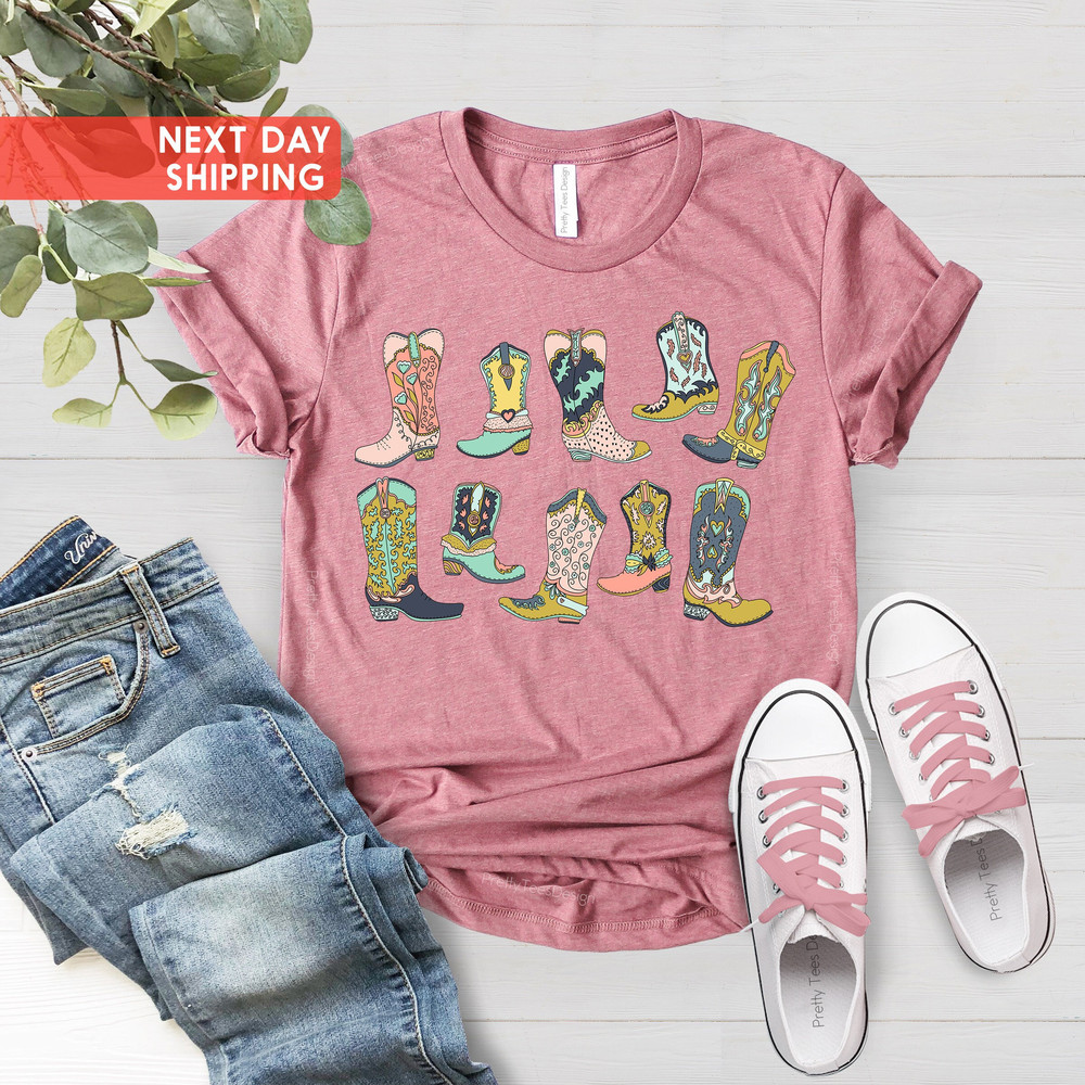 Cowgirl Boots Shirt, Country Concert Tee, Western Graphic Tee for Women, Cute Country Shirts, Cowgirl Shirt, Farm Shirt, Western Boots Shirt - 4.jpg