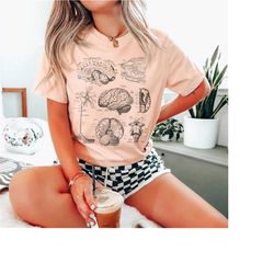 neuro nurse t-shirt - neurology anatomy shirt, anatomical brain t shirt, neuro icu rn womens graphic tee, neurologist me