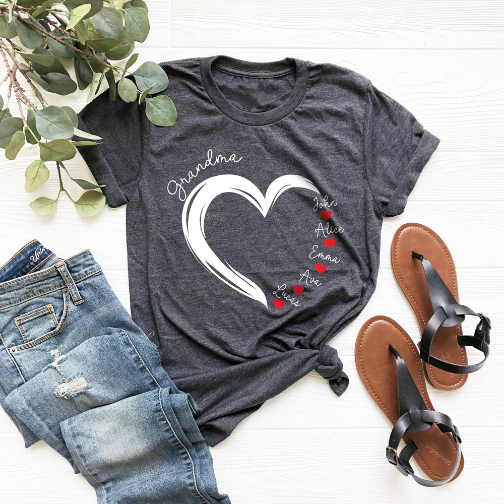 Custom Grandma Shirt, Gift For Grandma, Mother's Day Shirt, Grandma Heart Shirt, Nana Shirt With Grandkids Name - 1.jpg