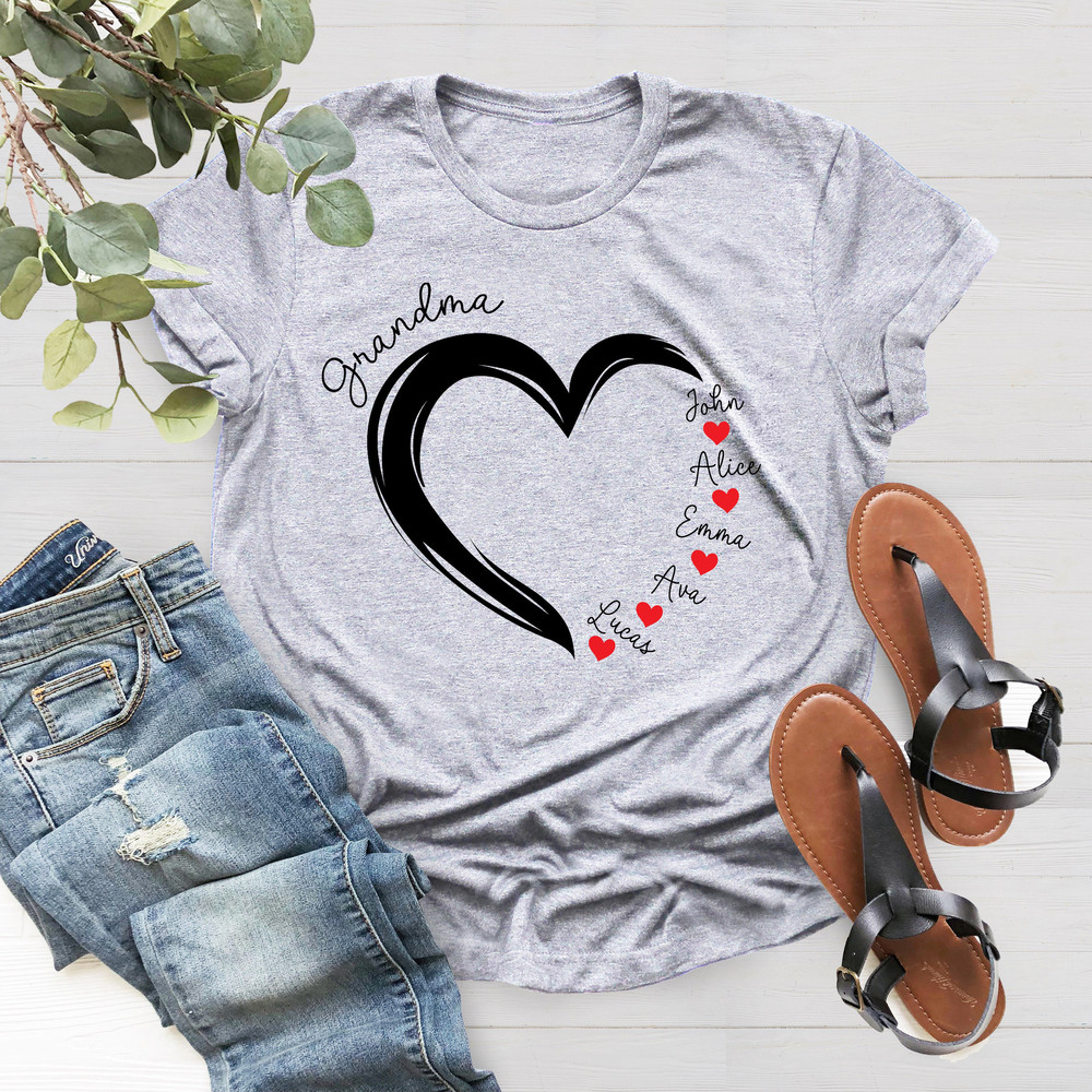 Custom Grandma Shirt, Gift For Grandma, Mother's Day Shirt, Grandma Heart Shirt, Nana Shirt With Grandkids Name - 2.jpg