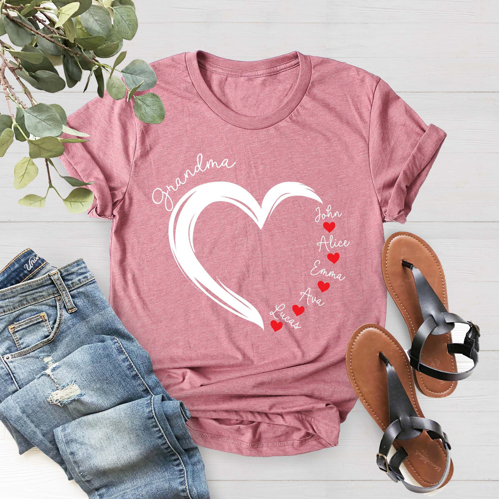 Custom Grandma Shirt, Gift For Grandma, Mother's Day Shirt, Grandma Heart Shirt, Nana Shirt With Grandkids Name - 3.jpg