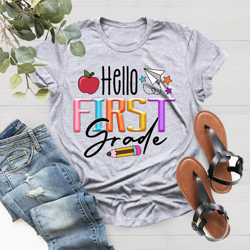 Custom Hello Pre-K, Custom Shirt, Personalized Second Grade Teacher Shirt, Back To School Tees, Happy First Day Of School Shirt For Teachers - 3.jpg