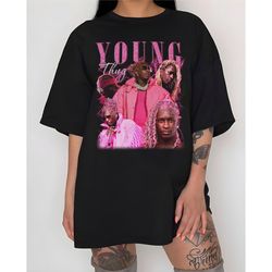 young thug vintage t-shirt, cool pink hair graphic shirt, young thug tee, rap tee concert merch kanye thugger slime seas