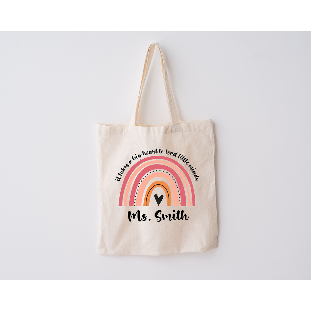 Custom Teacher Thank You Holiday End of Year Gift Bag, Teacher Personalised Tote Bag, Nursery It Takes a Big Heart Totebag, Appreciation Bag - 6.jpg