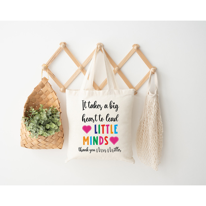 Custom Teacher Tote Bag, Little Minds Tote Bag End of Year Teacher Gift Bag, Thank You Teacher Gift Personalized, Teacher Appreciation Gift - 2.jpg