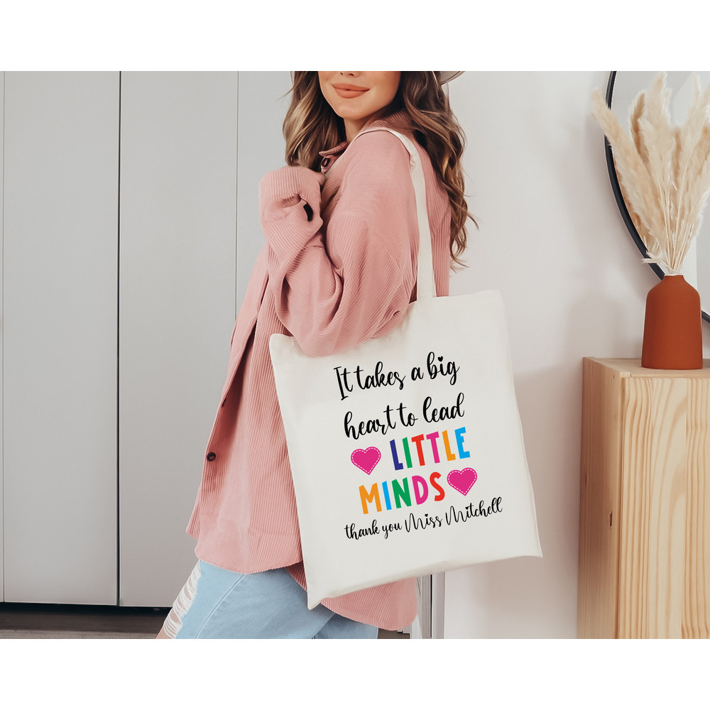 Custom Teacher Tote Bag, Little Minds Tote Bag End of Year Teacher Gift Bag, Thank You Teacher Gift Personalized, Teacher Appreciation Gift - 5.jpg