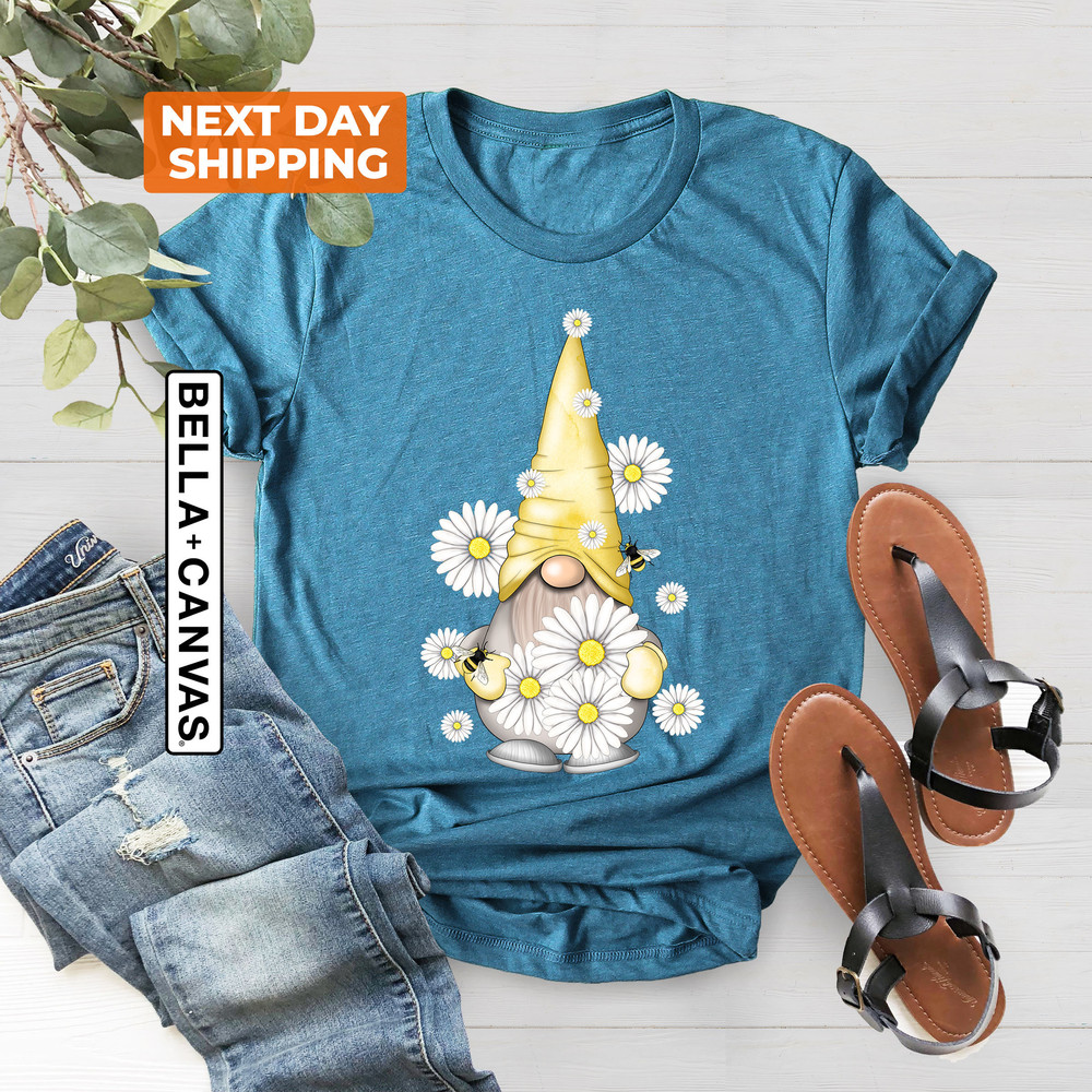 Cute Gnome Shirt, Spring T-Shirt, Kids Gnome Shirts, Daisy Graphic Tees, Floral Shirts for Women, Spring Gnome Tee, Daisy Lover Shirt - 4.jpg