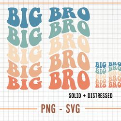 Retro Wavy Big Brother Svg, Baby Announcement Svg, Promoted to Brother Svg, Big Brother Svg, Big Bro
