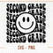 Second Grade Smiling Svg, 2nd Grade Svg, Vector Cut Files for Cricut & Silhouette, Instant Download, Wavy Stacked Second Grade Smiling Face - 1.jpg