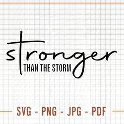 Stronger Than The Storm Svg, Png, Motivational Svg, Inspirational Svg, Inspirational Quotes Svg, Cut