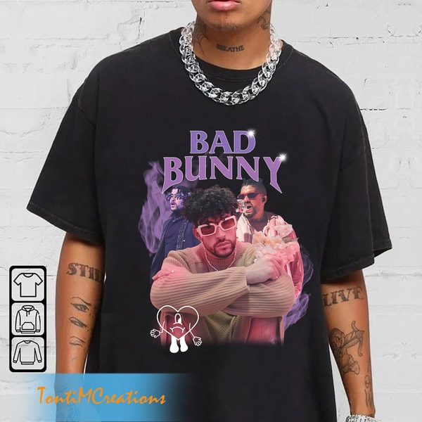 Bad Bunny, Bad Bunny Retro Shirt, Bad Bunny Bootleg Rap Shirt, Bad Bunny Tour Shirt, Un Verano Sin Ti Merch, Bad Bunny Concert Shirt - 4.jpg