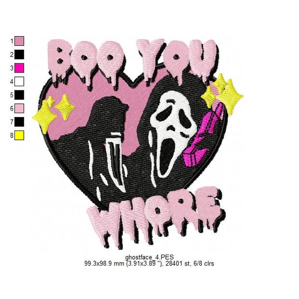 Machine embroidery design for Halloween, Scream Mask | Inspire Uplift