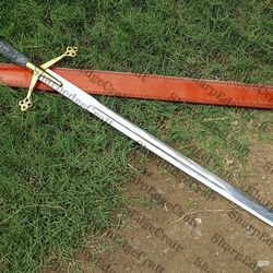 Handmade J2 steel Highland Claymore Black Medieval Swords, Lord of The Rings Replica Sword, Roman Sword Groomsmen gifts