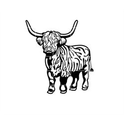 Standing Highland Cow SVG, Easy cut highland cow Svg,  Cricut file, Silhouette file, Sublimation Prints w/ dxf, pdf, jpg